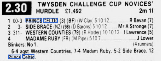 Twysden Challenge Cup Novices Hurdle