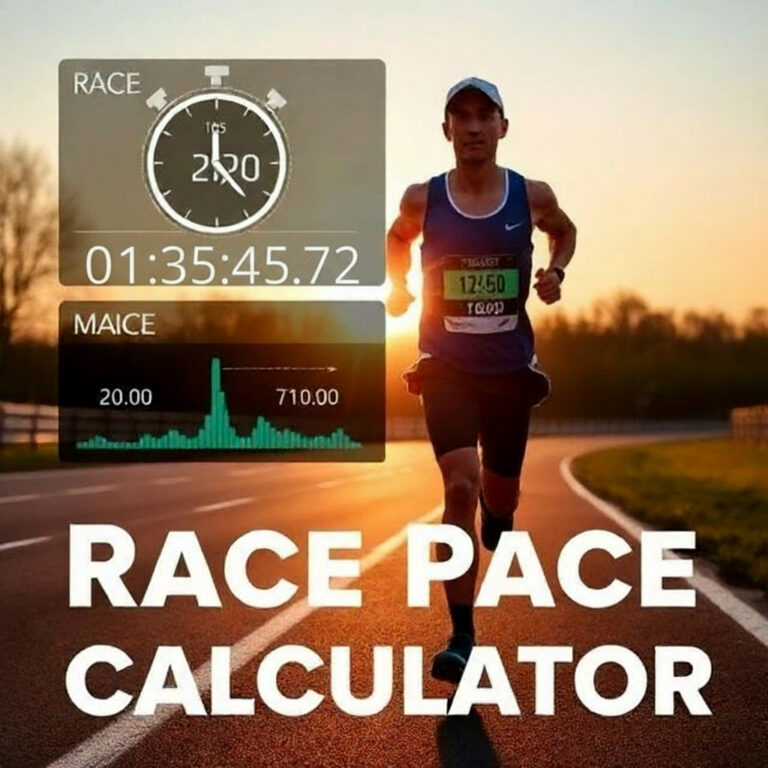 Runner using a race pace calculator showing running splits and pace band